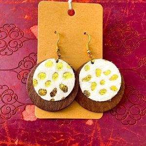 Gold flake animal print earrings